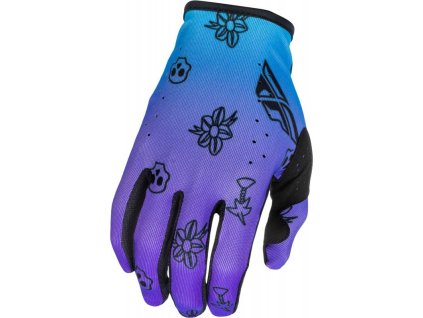 Rukavice LITE OUTLINE, FLY RACING - USA 2026 (fialová/modrá/černá) (Velikost S)