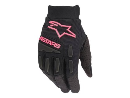 rukavice stella full bore alpinestars damske cerna ruzova fluo