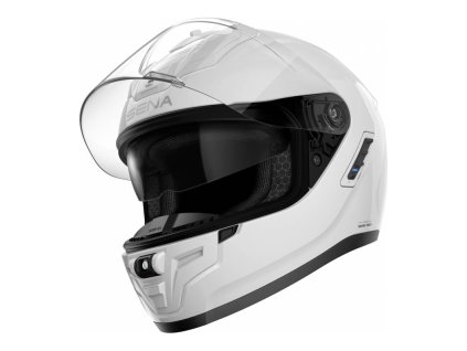 Mesh přilba s headsetem Phantom, SENA (lesklá bílá) (Veľkosť XL)