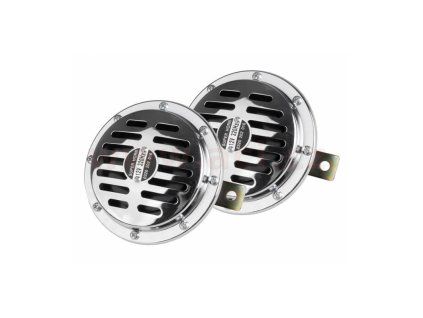 klakson chromovy 12v 110 db 125 mm sada 2 ks