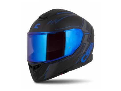 Přilba Integral GT 2.1 Flash, CASSIDA (černá matná/metalická modrá/tmavě šedá) plexi s přípravou pro Pinlock 2026 (Velikost 3XL (65 až 66 cm))