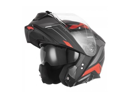 Přilba N967 CONQUER, NOX (černá matná, červená) 2026 (Velikost S)