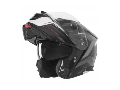 Přilba N967 CONQUER, NOX (černá matná, bílá, červená) 2026 (Velikost M)