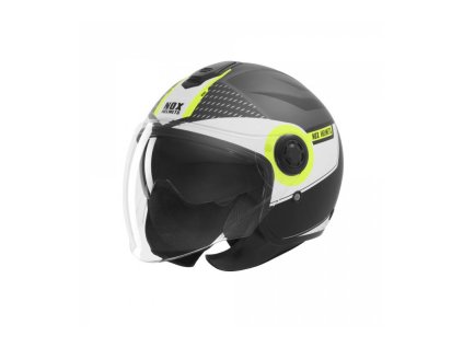 Přilba N182 ROUND, NOX (černá matná, žlutá fluo) 2026 (Velikost XS)