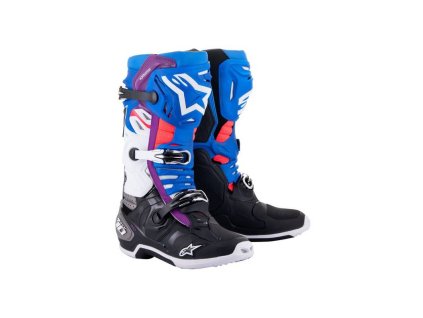 Boty TECH 10 SUPERVENTED, ALPINESTARS, perforované (modrá/fialová/růžová/bílá/šedá/černá) 2025