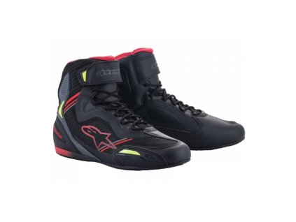 Boty FASTER-3 RIDEKNIT, ALPINESTARS (černé/červené/žluté fluo/šedé) 2025