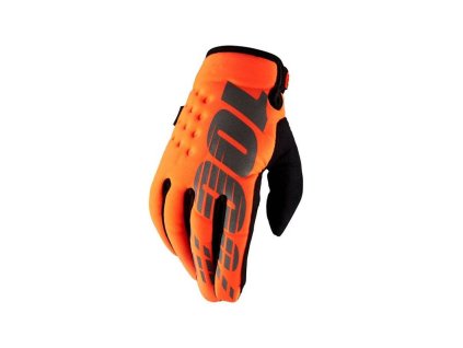 Rukavice BRISKER, 100% (fluo oranžová/černá)