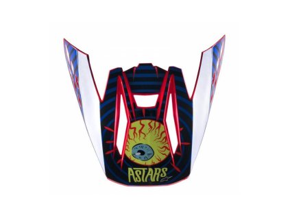 Kšilt pro přilby S-M5 SOLAR FLARE, ALPINESTARS (černá/modrá/červená fluo/žlutá fluo, verze ECE 22.05)