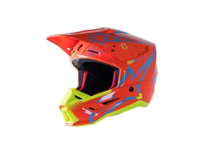 Přilba S-M5 ACTION, ALPINESTARS (oranžová/žlutá fluo/světle modrá)