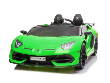 110781 elektricke auticko lamborghini aventador 24v dvojmiestne zelene lakovane 2 4 ghz do makke pu sedadla lcd displej odpruzenie vertikalne otvaracie dvere makke eva kolesa 2 x 45w motor original licencia