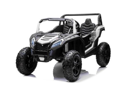 110793 elektricke auticko utv xxl 24v biele dvojmiestne vykonny motor s diferencialom nafukovacie gumene kolesa odpruzene zadne napravy kotucova brzda calunene sedadlo nastavitelny volant bluetooth mp3 prehravac so vstupom usb