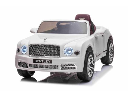 110841 elektricke auticko bentley mulsanne 12v biele kozenkove sedadlo 2 4 ghz dialkove ovladanie eva kolesa usb aux vstup odpruzenie 12v 7ah bateria led svetla makke eva kolesa 2 x 35w motor original licencia