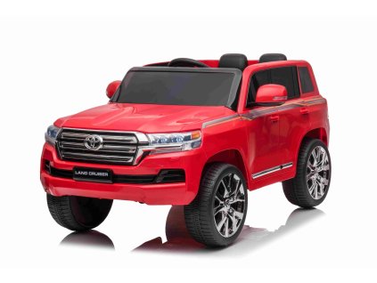 110862 elektricke auticko toyota landcruiser 12v cervene kozenkove sedadlo 2 4 ghz dialkove ovladanie usb aux vstup odpruzenie 12v bateria makke eva kolesa 2 x 35w motor original licencia