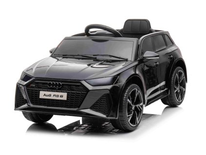 110880 elektricke auticko audi rs6 12v kozenkove sedadlo 2 4 ghz dialkove ovladanie usb vstup led svetla 12v bateria makke eva kolesa 2 x motor cierne original licencia
