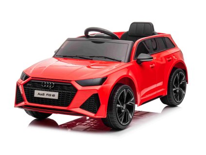 110886 elektricke auticko audi rs6 12v kozenkove sedadlo 2 4 ghz dialkove ovladanie usb vstup led svetla 12v bateria makke eva kolesa 2 x motor cervene original licencia