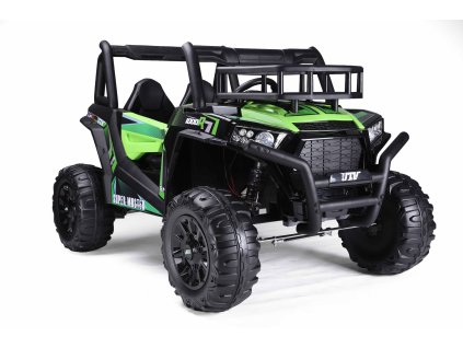 110892 elektricke auticko utv 24v zelene dvojmiestne 2 x 200 w motor eva kolesa odpruzene napravy ektricka brzda calunene sedadlo 2 4 ghz do led svetla usb aux