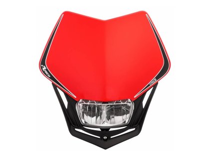 UNI přední maska včetně světla V-Face FULL LED, RTECH (červená/černá)