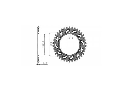 Ocelová rozeta pro sekundární řetězy typu 525, BRAKING (45 zubů)