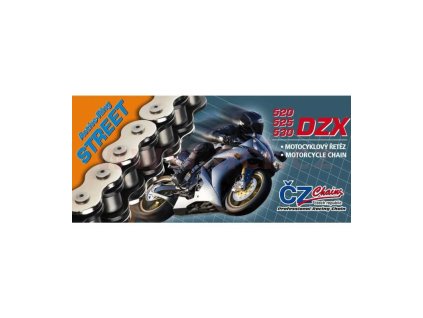 řetěz 525DZX, ČZ - ČR (barva černá, 112 článků vč. nýtovací spojky RIVET)