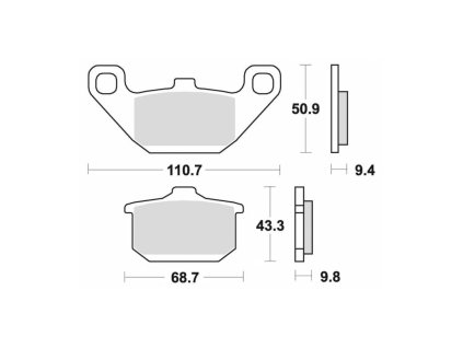 Brzdové destičky, BRAKING (semi-metalická směs SM1) 2 ks v balení