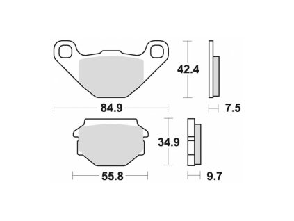 Brzdové destičky, BRAKING (semi-metalická směs SM1) 2 ks v balení