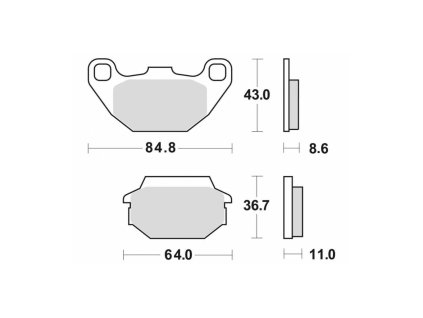 Brzdové destičky, BRAKING (semi-metalická směs SM1) 2 ks v balení