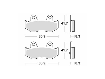 Brzdové destičky, BRAKING (semi-metalická směs SM1) 2 ks v balení
