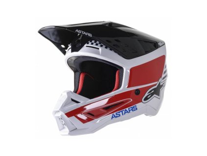 Přilba S-M5 SPEED, ALPINESTARS (bílá/tmavá modrá/červená lesklá)