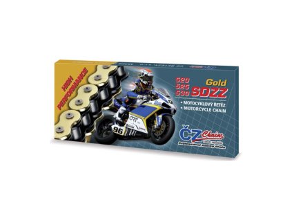 řetěz 520SDZZ, ČZ (barva zlatá, 104 článků vč. nýtovací spojky RIVET)