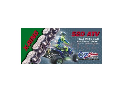 řetěz 520ATV, ČZ - ČR (barva černá, 92 článků vč. rozpojovací spojky CLIP)