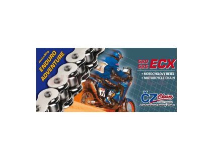 řetěz 520ECX, ČZ - ČR (barva černá, 110 článků vč. rozpojovací spojky CLIP)