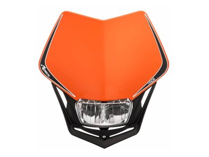 UNI přední maska včetně světla V-Face FULL LED, RTECH (oranžová/černá)