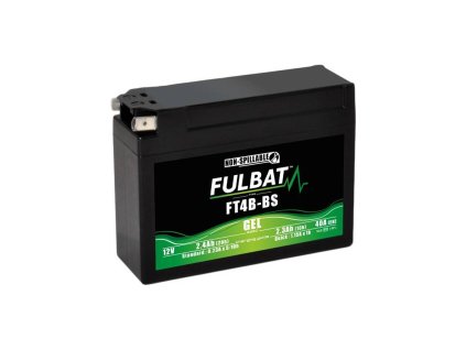 Baterie 12V, YT4B-BS GEL, 12V, 2.3Ah, 40A, bezúdržbová GEL technologie 113x38x85 FULBAT (aktivovaná ve výrobě)