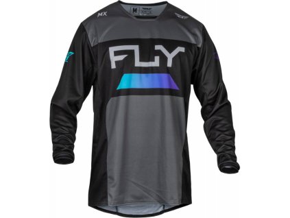 Dres KINETIC RELOAD, FLY RACING - USA 2024 (šedá/černá/modrá)
