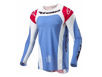 Dres TECHSTAR OCURI, ALPINESTARS (světle modrá/bílá/červená) 2024