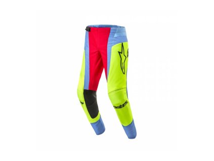 Kalhoty TECHSTAR OCURI, ALPINESTARS (světle modrá/žlutá fluo/červená) 2024