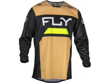 Dres KINETIC RELOAD, FLY RACING - USA 2024 (okrová/černá/hi-vis)