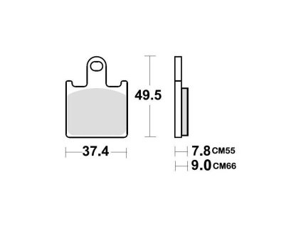 Brzdové destičky, BRAKING (semi metalická směs CM66) 2 ks v balení