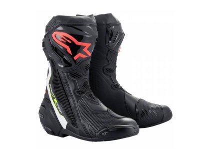 Boty SUPERTECH R, ALPINESTARS (černá/bílá/červená fluo/žlutá fluo) 2025