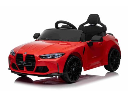 Elektrické autíčko BMW M4, 2,4 GHz dialkové ovládanie, USB / Aux Vstup, odpruženie, 12V batéria, LED Svetlá, 2 X MOTOR, ORIGINAL licencia (Farba biele)