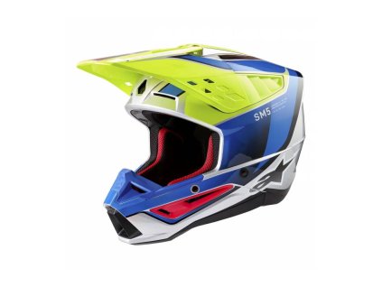 Přilba S-M5 SAIL, ALPINESTARS (žlutá fluo/modrá/stříbrná) 2026