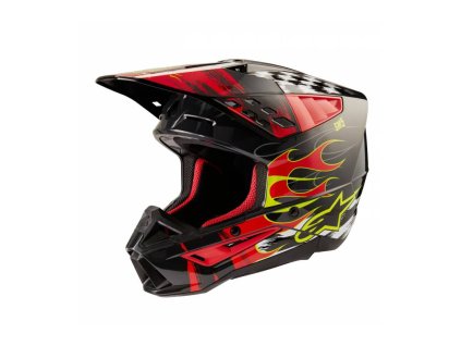 Přilba S-M5 RASH, ALPINESTARS (tmavě šedá/červená fluo) 2026