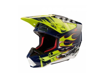 Přilba S-M5 RASH, ALPINESTARS (tmavě modrá/žlutá fluo) 2026
