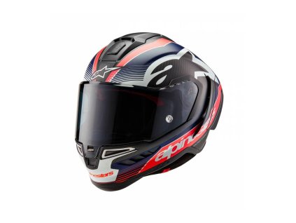 Přilba SUPERTECH R10 TEAM, ALPINESTARS (matný karbon/červená fluo/modrá/bílá) 2026