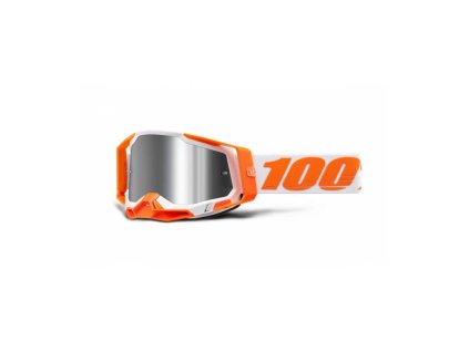 RACECRAFT 2, 100% brýle ORANGE, stříbrné plexi