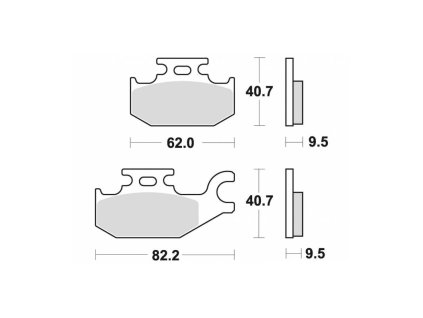 Brzdové destičky, BRAKING (semi-metalická směs SM1) 2 ks v balení