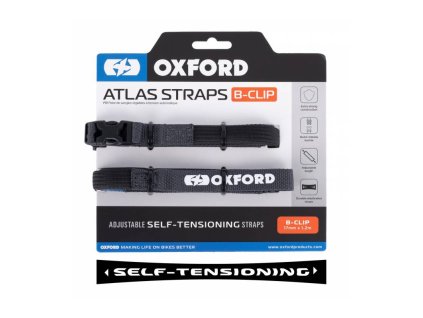Zavazadlové popruhy Atlas B-Clip, 2 ks, OXFORD (šedá, 17mm x 1,2m)