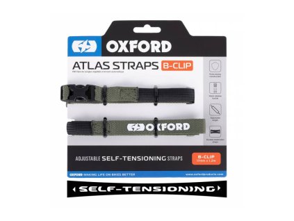 Zavazadlové popruhy Atlas B-Clip, 2 ks, OXFORD (zelená, 17mm x 1,2m)