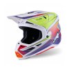 Přilba SUPERTECH S-M7 FUSE, ALPINESTARS (bílá/žlutá fluo/fialová) 2026 (Velikost S)