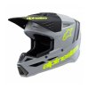 Přilba S-M3 RADIUM, ALPINESTARS, dětská (šedá mat/žlutá fluo/černá) 2026 (Velikost S (obvod 48 - 49 cm))